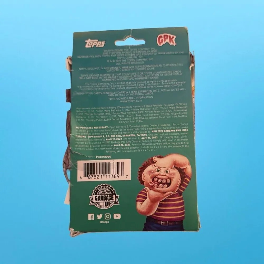 Topps 2022 Garbage Pail Kids Chrome Hanger Box 20 Cards Series 5 OPEN BOX - Picture 9 of 12